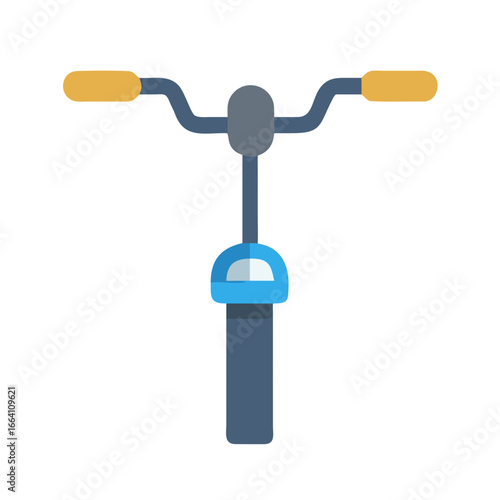 Minimalist graphic illustration of a bicycle handlebar against a black background