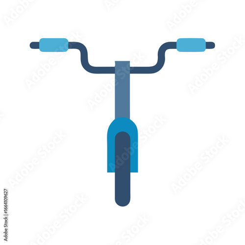 Minimalist front view bicycle icon graphic for transportation or cycling concepts