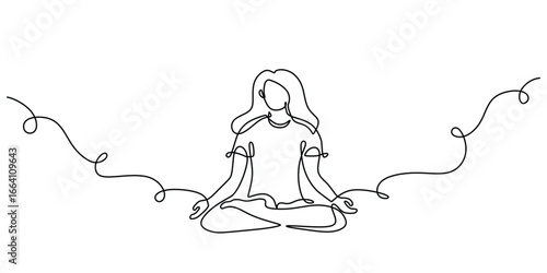 Woman in lotus pose meditating for wellness and relaxation