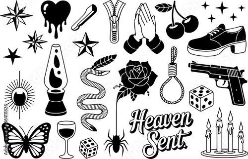 Dark Gothic Illustration Bundle | Mystical & Occult skull woman, plague doctor, mermaid  vector bundle