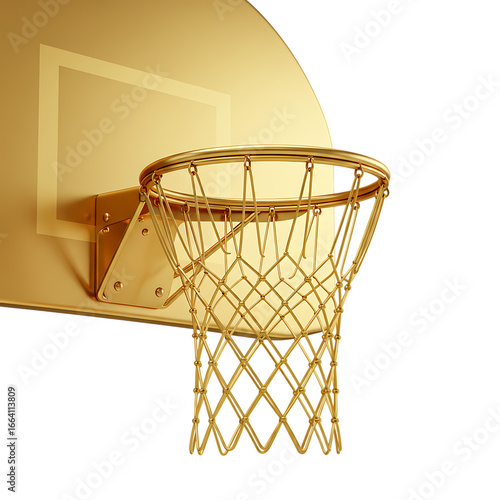Basketball hoop with net on blue sky background