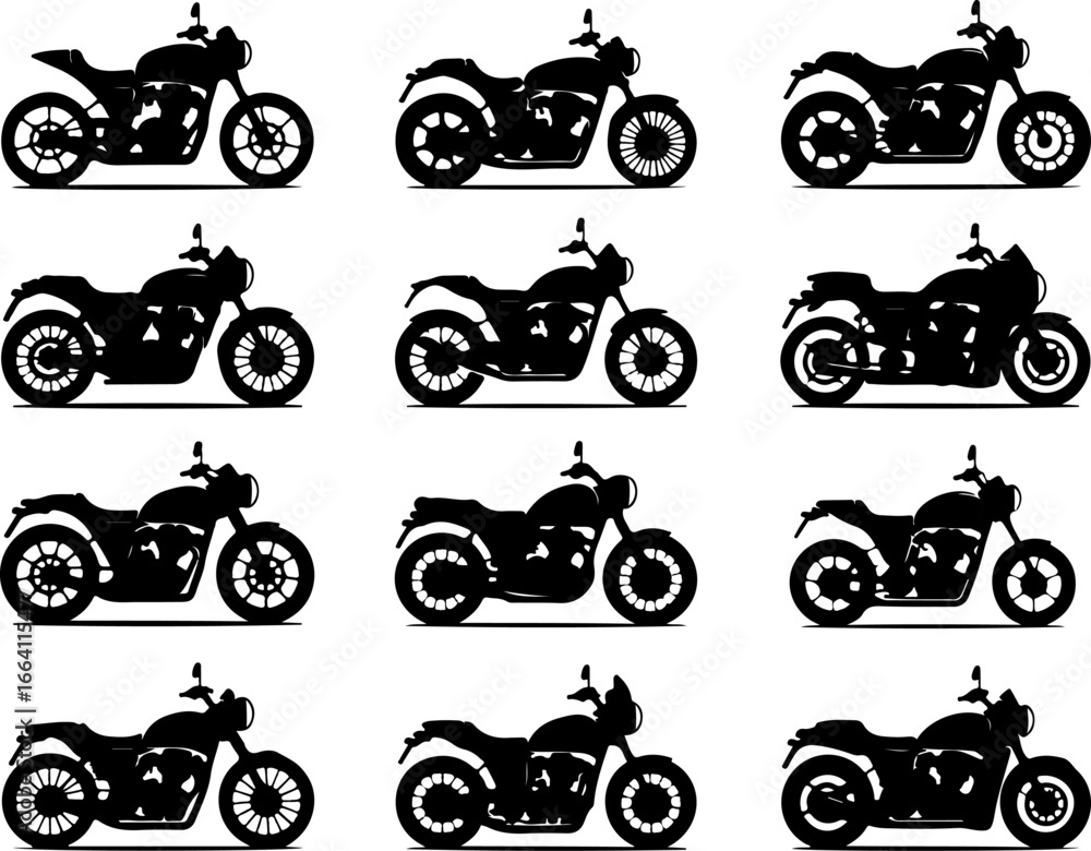 Obraz premium Classic & Custom Motorcycle Silhouettes