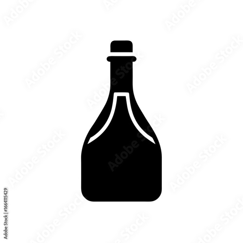 Simple black vinegar bottle icon vector illustration for food and drink design