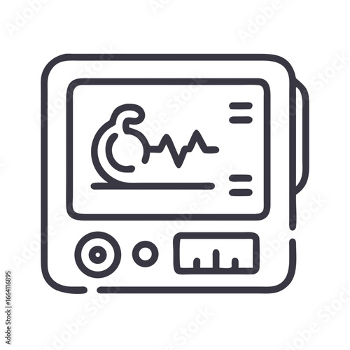 Fetal monitor device icon representing obstetric medical technology