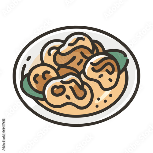 Delicious gnocchi dish in an illustrative style image