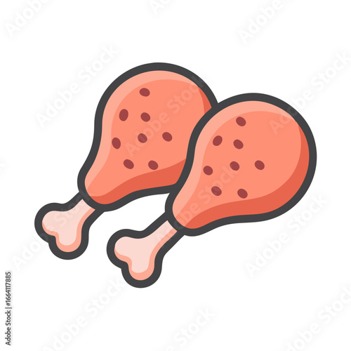 Two roasted chicken legs on a black background