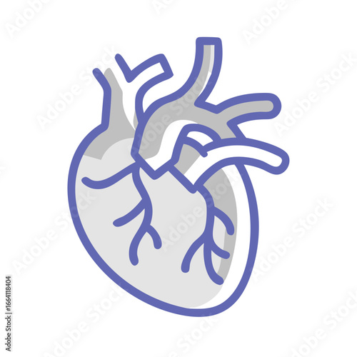 Human heart illustration with line art and simple shapes