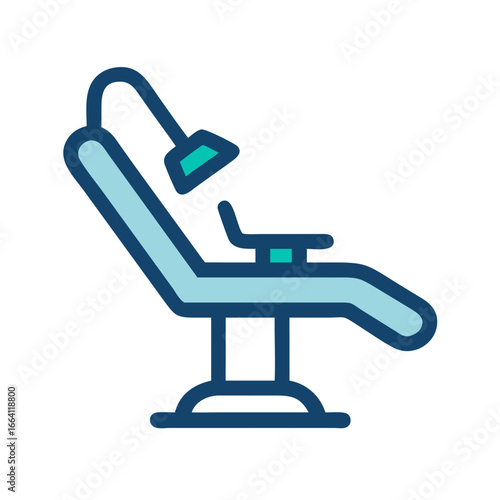 Isolated icon of a dentist chair for medical treatment