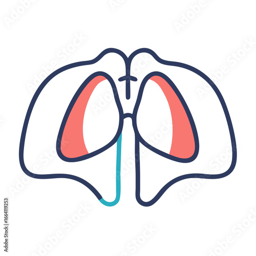 Stylized anatomical heart outline with pulmonary artery illustration