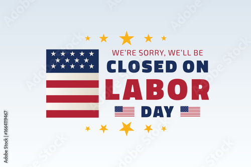 closed on labor day holiday notice design