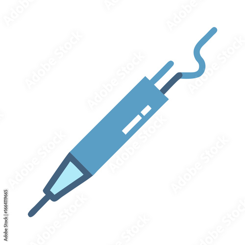 Blue cosmetic pen graphic on black background for advertisement