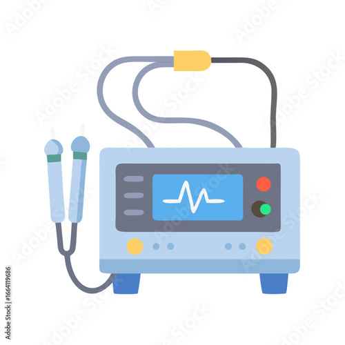 Illustration of medical diagnostic machine on a black background
