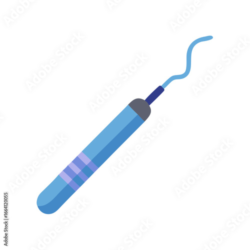Isolated blue endodontic instrument on black background dental equipment