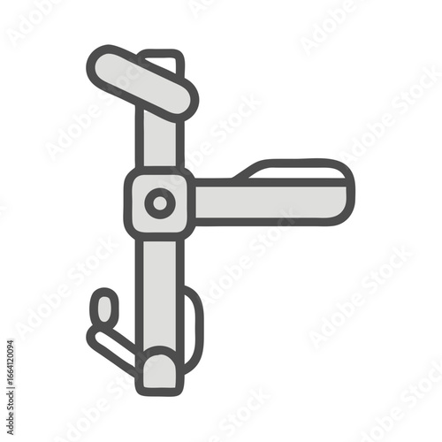 Minimalist illustration of an adjustable shower head fixture