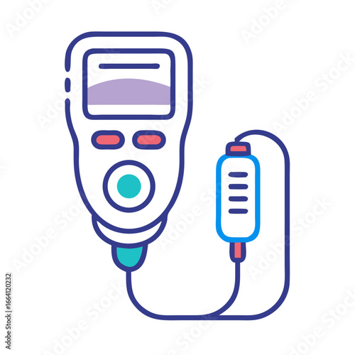 Blood glucose monitoring device, medical device vector illustration