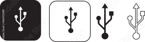 USB Icon – Vector Symbol on Transparent Background
