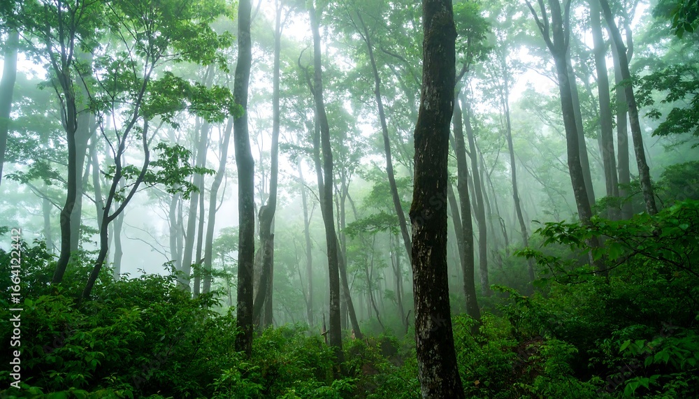 Obraz premium Misty forest scene