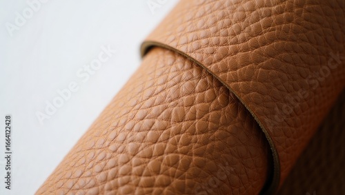 Close Up of Textured Brown Leather Material detail