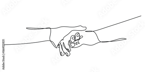 Hand Holding Line Art Symbolizing Support and Empathy