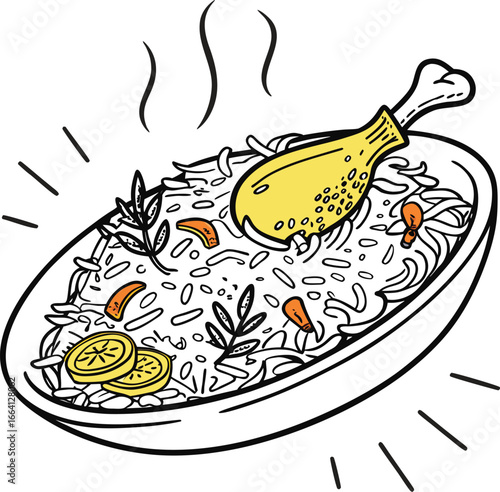 Vector Illustration of Biryani
