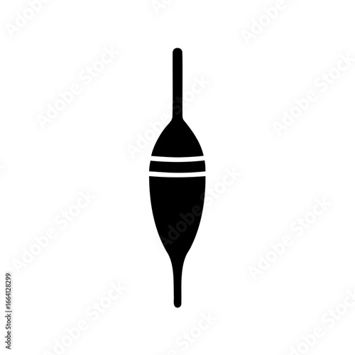 Simple icon of a fishing bobber with rings, black and white design