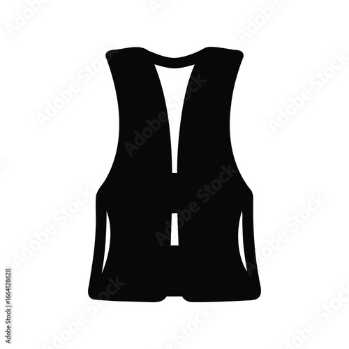 Black silhouette of a vest or jacket on a white background image