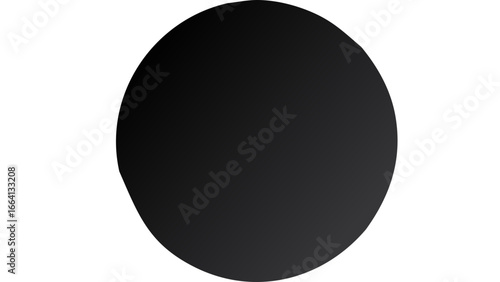 Abstract Black Circle with Smooth Gradient, Minimalist Shape Illustration