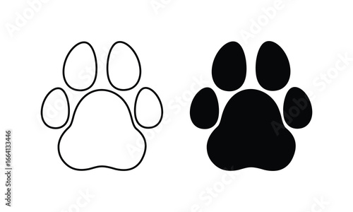 Paw icon vector illustration. Paw vector icon. Cat or dog paw icon. Animal paw vector icon.
