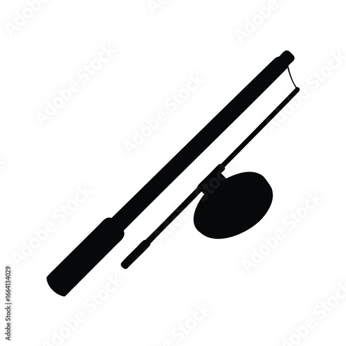 Black silhouette of reflex hammer and medical tool - A black silhouette of a reflex hammer and neurological medical tool on a white background, symbolizing healthcare, diagnosis, and examination.

