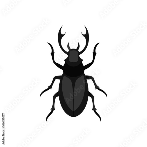 Intricate vector illustration of a majestic stag beetle with antler mandibles