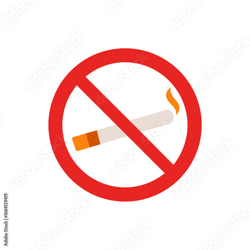 Classic no smoking sign with cigarette vector illustration icon scalable eps