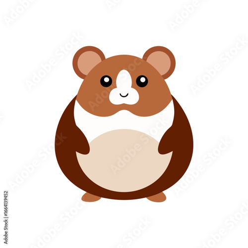 Adorable plump brown and white mouse vector illustration charming rodent character scalable art
