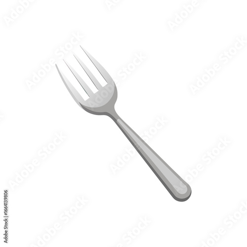 Shiny silver fork vector illustration detailed flatware object for culinary and dining design