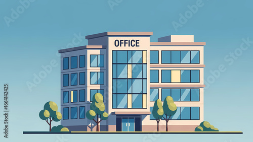 vector flat 2d office