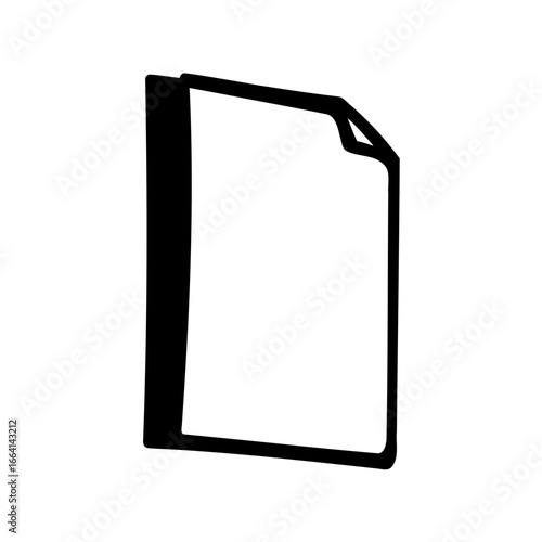 Minimalist illustration of a blank book or notebook with turned page corner