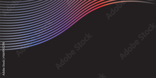 Cover Design of Abstract Wave Gradient Line Art