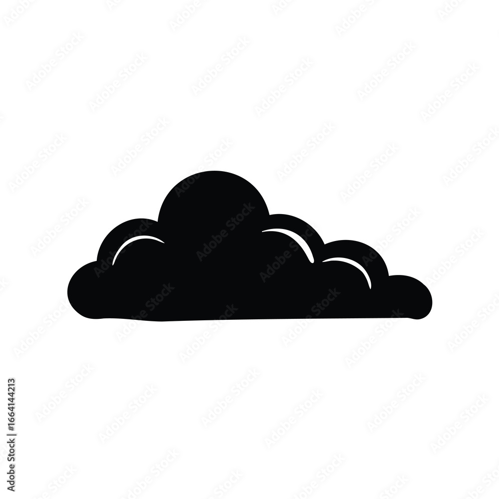 Fototapeta premium A simple depiction of a puffy cloud in silhouette style