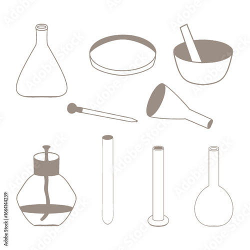 Vector set of laboratory tools