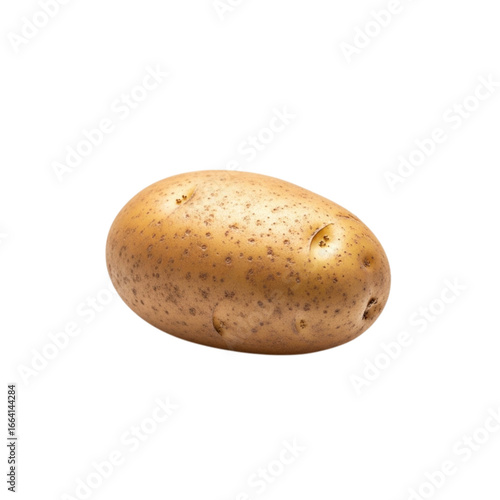 Single raw potato isolated on transparent background