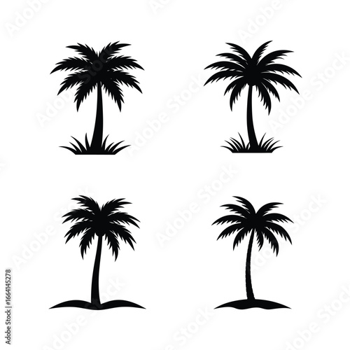 set of vector palms