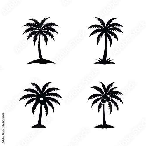 set of vector palms