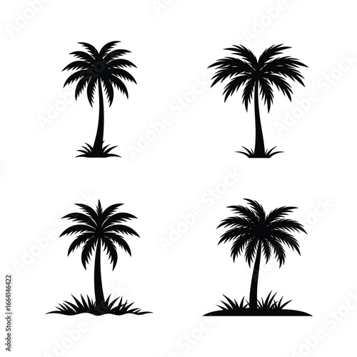 set of palm trees