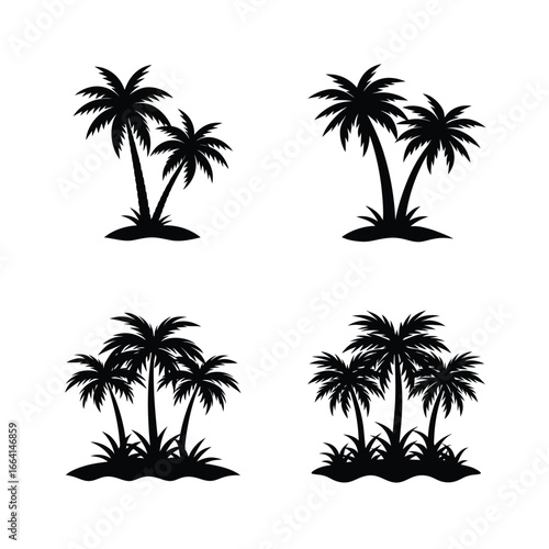 set of vector palms
