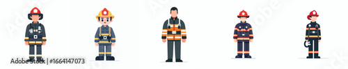 Firefighter Illustration in Safety Gear and Rescue Equipment