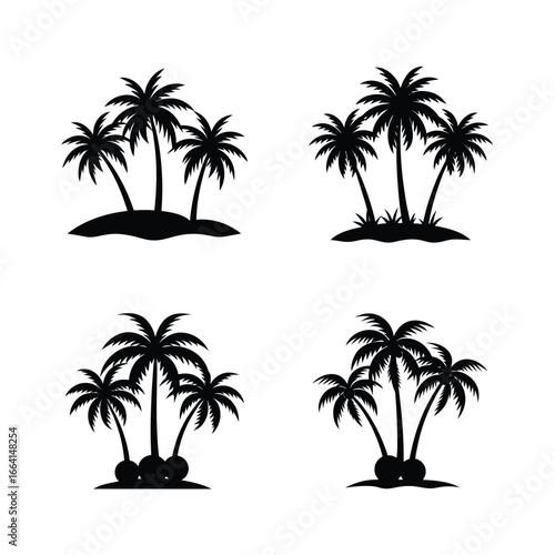 set of vector palms