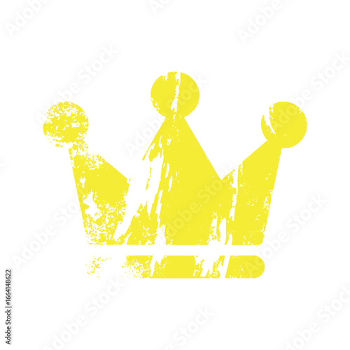 Grunge Yellow Crown Design A Symbol of Royalty Power and Triumph With a Vintage Textured Feel Creating Depth