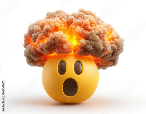 Brain Explosion Emoji with a Surprised Face


