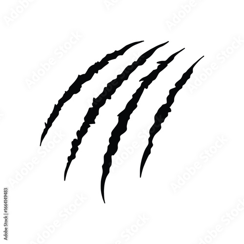 Wild Claw Scratches Vector. Beast Paw Rips Silhouette