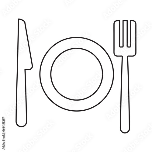 Knife plate icon outline knife plate vector icon simple illustration for web and app..eps