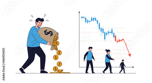 Economic downturn causes financial losses for individuals and businesses leading to widespread disappointment
